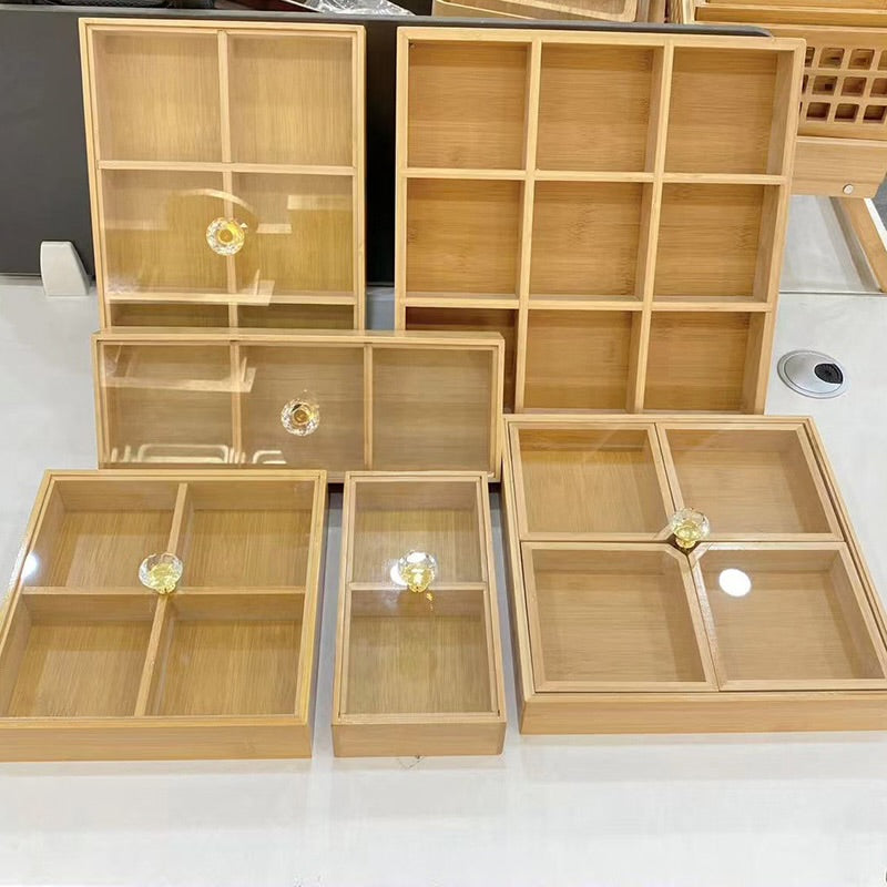Multi-compartment bamboo Serving Trays