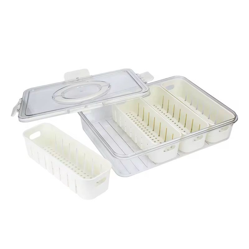 Plastic Storage Container Divided Trays With Lid