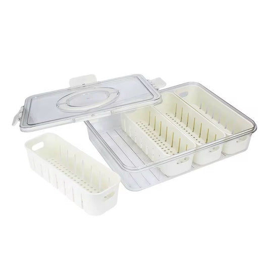 Plastic Storage Container Divided Trays With Lid