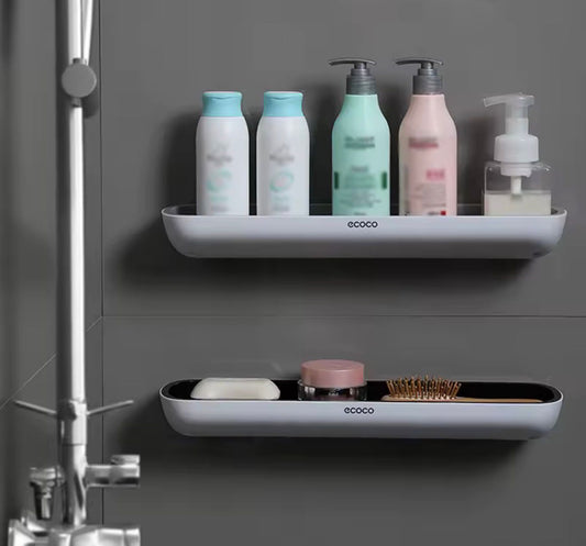 Wall-Mounted Bathroom Storage Shelf With Towel Rack