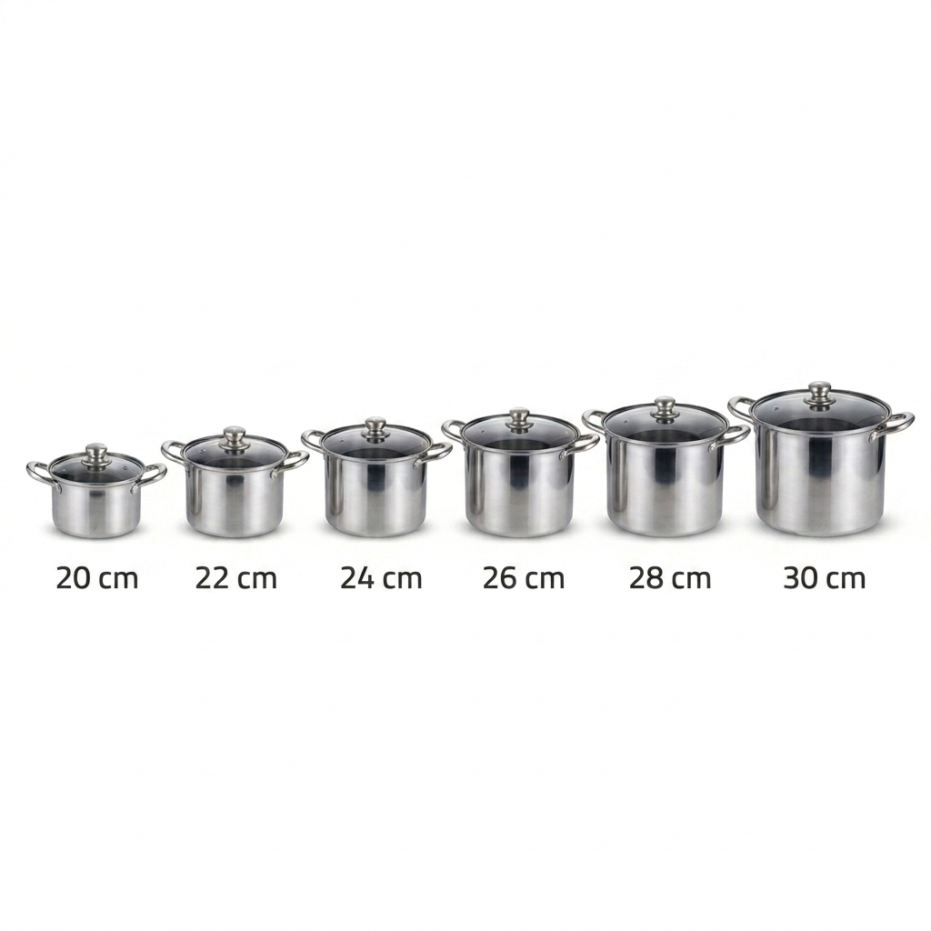 12-piece stainless steel "Super High Pot Suit" cookware set