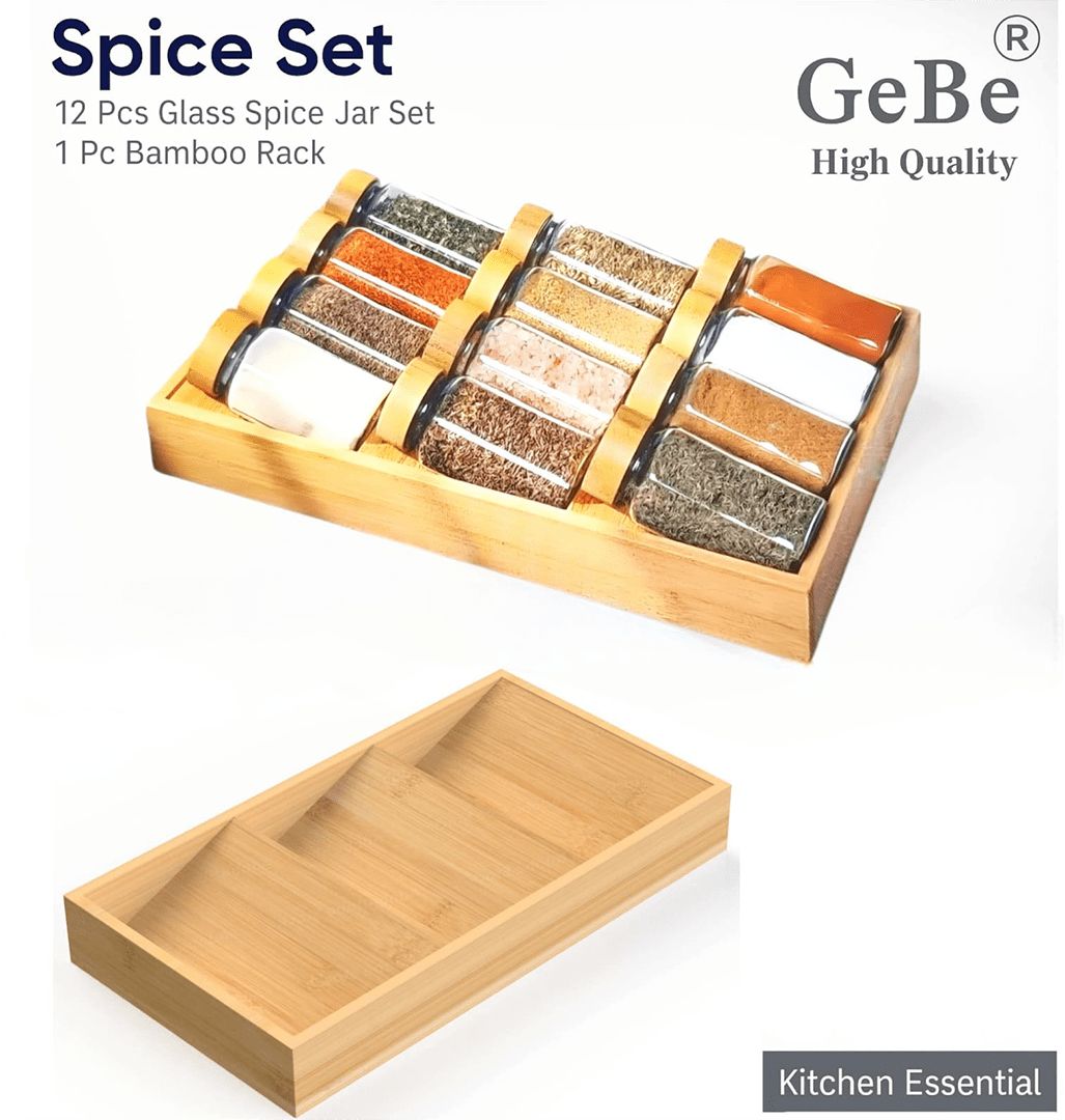 GEBE Spice Jars with Bamboo Stand