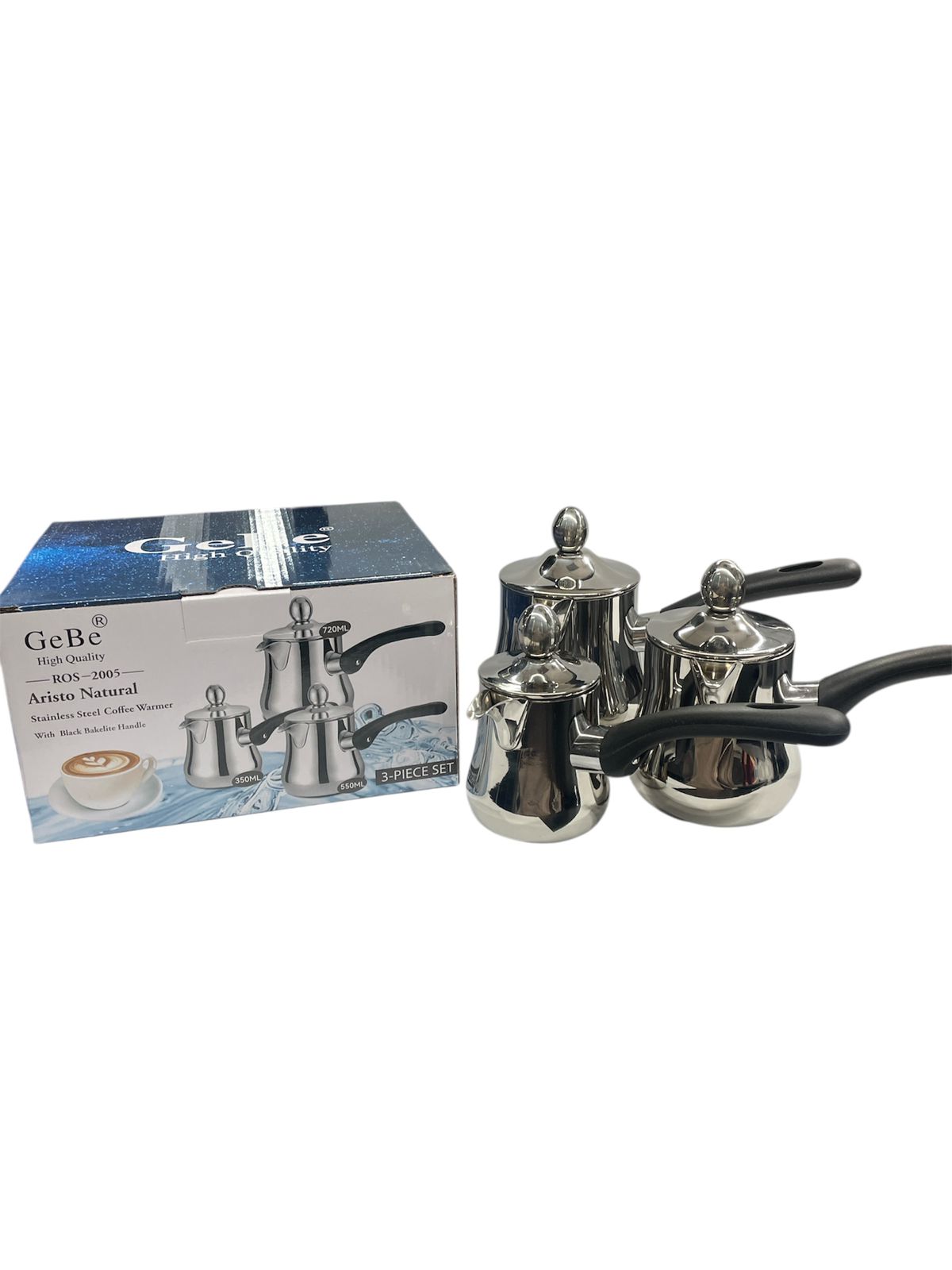 Stainless Steel Coffee Pots – Set of 3