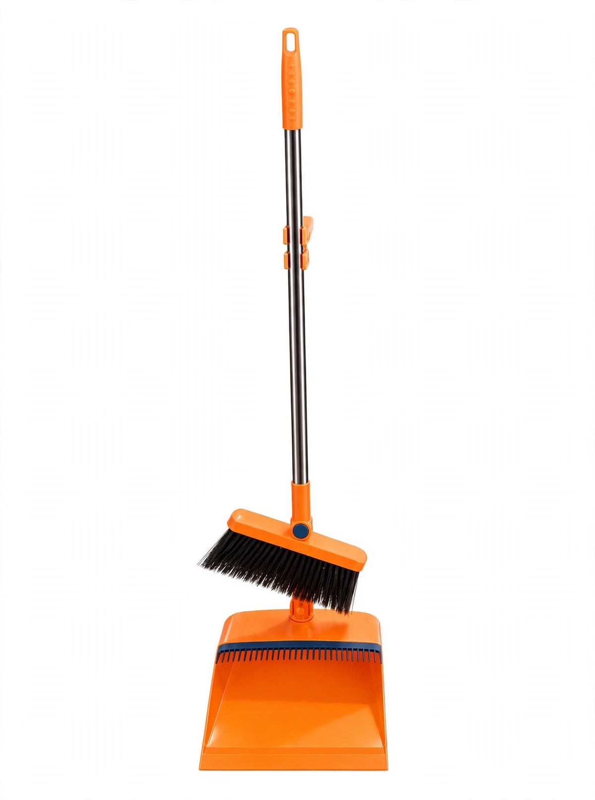 Foldable Broom and Dustpan Set with 180° Rotation