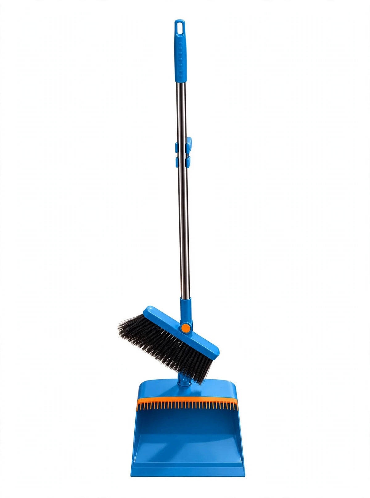 Foldable Broom and Dustpan Set with 180° Rotation