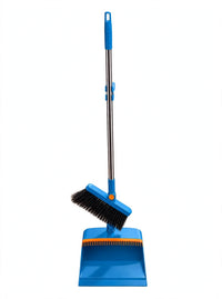 Foldable Broom and Dustpan Set with 180° Rotation