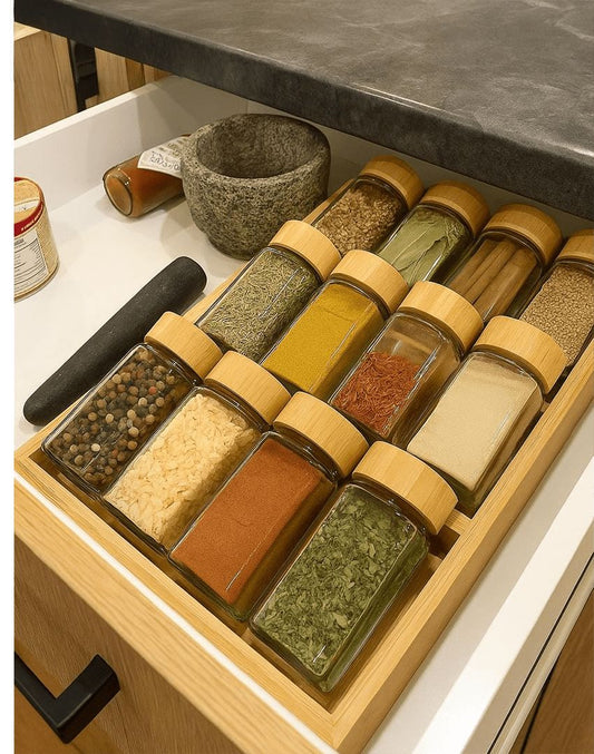GEBE Spice Jars with Bamboo Stand