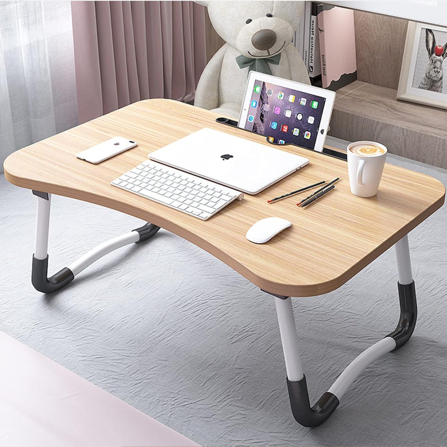 Portable folding laptop table