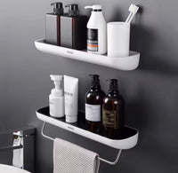Wall-Mounted Bathroom Storage Shelf With Towel Rack