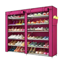 Double Row Fabric Storage Organizer Cabinet