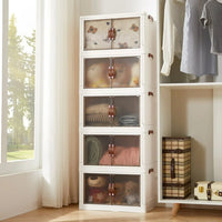 Foldable plastic storage cabinets