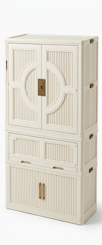 Foldable Storage Cabinets with Drawers