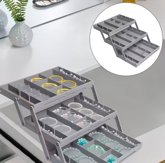 Expandable & Foldable Vanity Organizer Tray 3-Tier