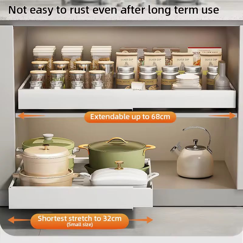 Extendable Pull-Out Cabinet Organizer