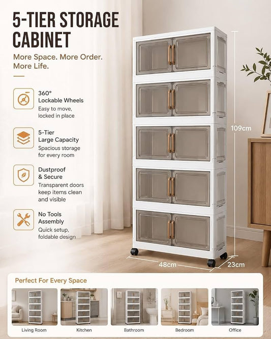 5 Tier Folding Storage Cabinet