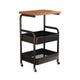 Rolling Cart with Wooden Tabletop & Mesh Baskets