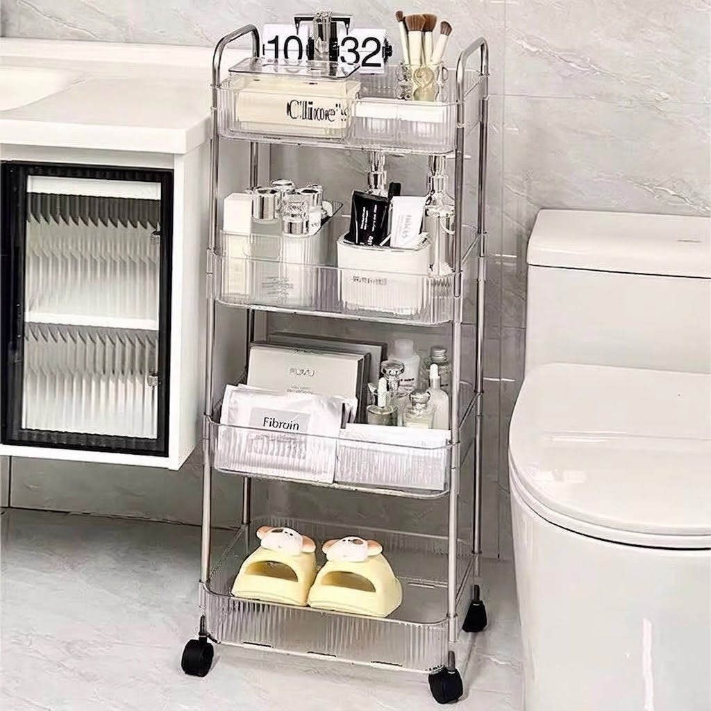 4-Tier Clear Acrylic Storage Cart
