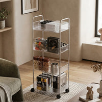 4-Tier Clear Acrylic Storage Cart
