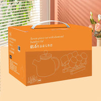 Pearl Cup Bamboo Cover Pot 7 PCS Set