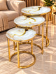 3-Piece Nesting Side Tables Set - Marble Glass Top