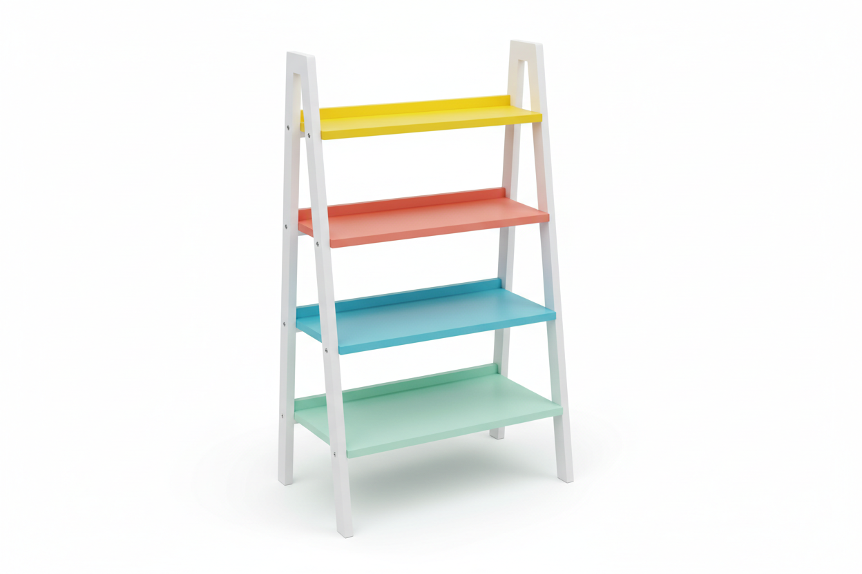 wood ladder white with 4 layers colored
